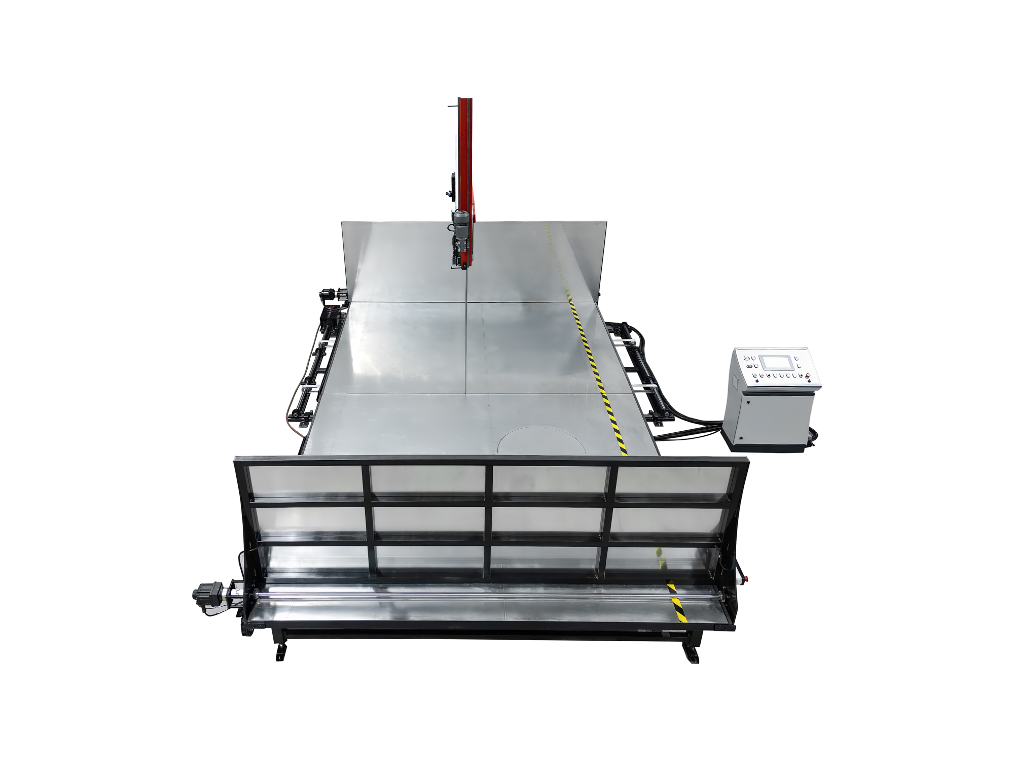 PLC dokunmatik panel ile tüm makine fonksiyonları kolayca yönetilir. Kullanıcı dostu arayüz sayesinde operatör hataları azalır, üretim süreci daha kontrollü ve verimli hale gelir.