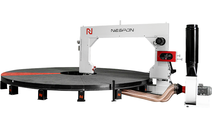 Dairesel Yatay Sünger Kesim Makinası.